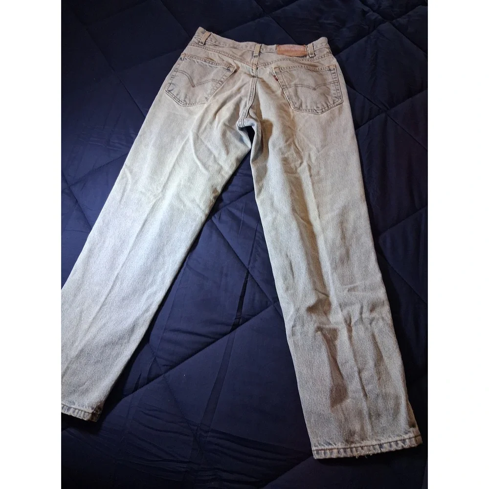 Levis 550 Mens Relaxed Fit Tapered Leg Light Wash Denim Jeans 32x30 Vintage